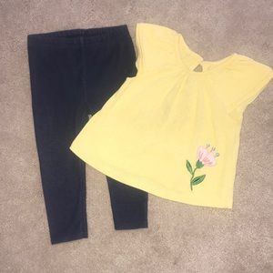 Baby Embroidered FlowerTop and Pant Set